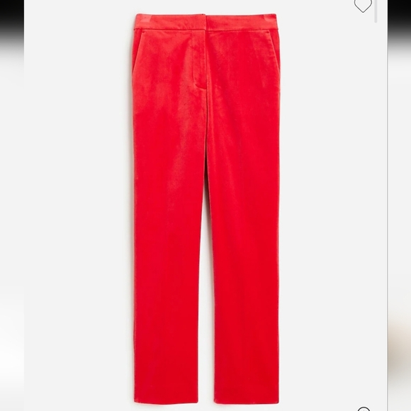 J.Crew Kate Red Velvet Pants 12T High Rise Striaght Leg NWT - Picture 11 of 11